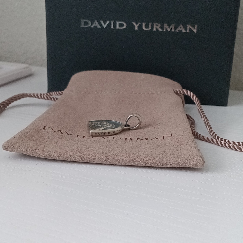 David Yurman Sterling Silver Saint Anthony Pendant Amulet for Men - Picture 3 of 4